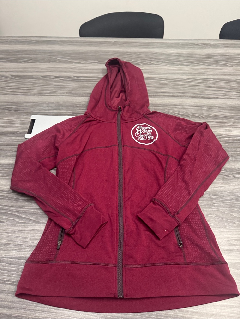 STATE Maroon Hooded Zip-Up Jacket with Logo